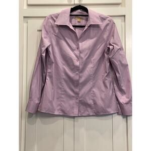 Gold Label by Westbound lavender ladies 100% Cotton dress shirt 10